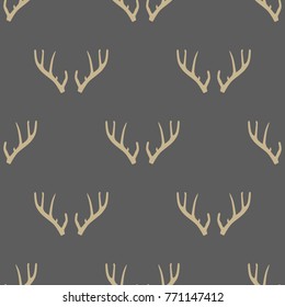 seamless monochrome antler pattern background