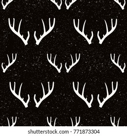 seamless monochrome antler pattern background