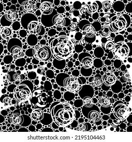 Seamless monochrome background of circles. Vector illustration