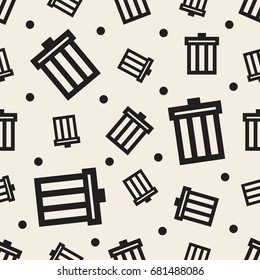 seamless monochrome bin with polka dot pattern background
