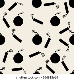 seamless monochrome bomb pattern background
