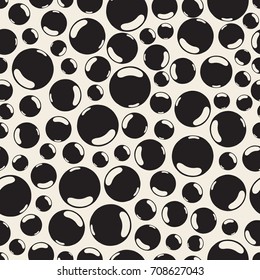 seamless monochrome bubble ball pattern background