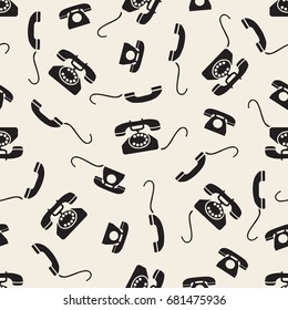 seamless monochrome  classic phone pattern background