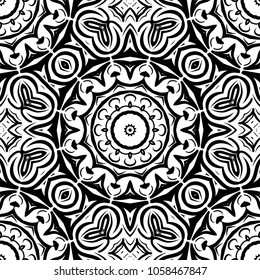 Seamless monochrome color floral pattern. Abstract design. Vector illustration for wallpaper, fabric, print