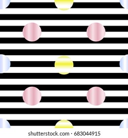 seamless monochrome colorful dot on stripe pattern background