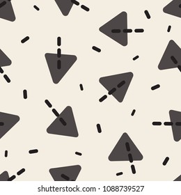 seamless monochrome confetti pattern  background with triangle
