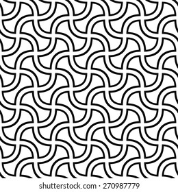 Seamless monochrome curved shape pattern