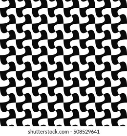 Seamless monochrome curved shape pattern background design