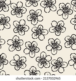 seamless monochrome daisy flower background , cute greeting card or fabric