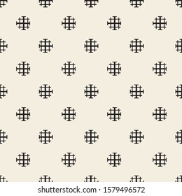 seamless monochrome dot shape and cross line pattern background