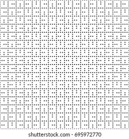 Seamless monochrome dots square grid pattern. Simple black white geometric texture for fabric and clothing. Vector illustration
