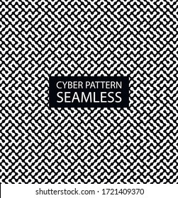 Seamless monochrome electronic pattern. Vector background in high-tech style. Cyber texture