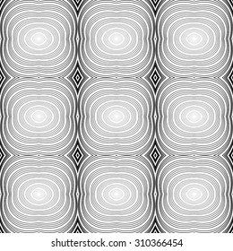 Seamless monochrome ellipse pattern. Abstract geometric background. Vector art. No gradient