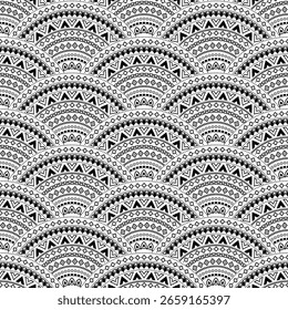Patrón étnico monocromo inconsútil para los textiles