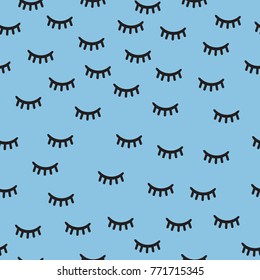 seamless monochrome eyelash pattern background