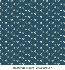 Seamless Monochrome Floral Backdrop Pattern With Hand Drawn Illustration of Flowers and Leaves In Retro Graceful Style. Vector Illustration On Isolated Background.