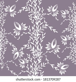 Seamless monochrome floral background. Vector illustration