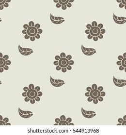 seamless monochrome floral pattern