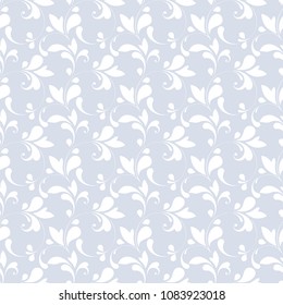 Seamless monochrome floral pattern. Floral background for textile, wallpapers, wrapping, paper. Blue color.