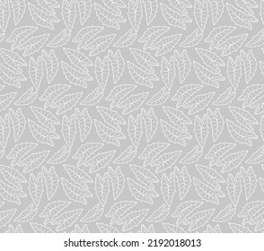Seamless monochrome floral pattern with leaves
