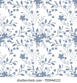 Seamless monochrome floral pattern. Floral texture for textile, wallpapers, wrapping, paper.