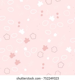 Seamless monochrome floral pattern. Vector illustration isolated on blooming dahlia color  background. Small flowers and leaves