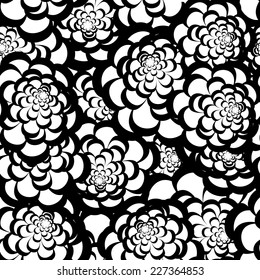 Seamless monochrome floral pattern for your design