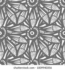 Seamless Monochrome Foral Pattern