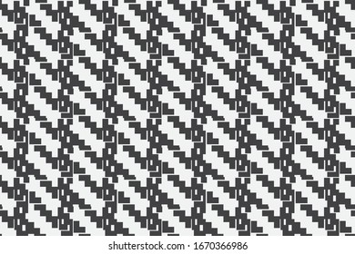 Seamless monochrome geometric models. Modern vector linear abstract background texture. Regularly repeating geometric tile mesh with rectangular shapes, zigzags. Graphic design.