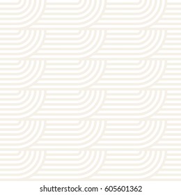 Seamless monochrome geometric pattern. Abstract stripy geometric background. Stylish vector rounded lines print