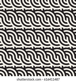 Seamless monochrome geometric pattern. Abstract geometric background. Stylish vector lines print