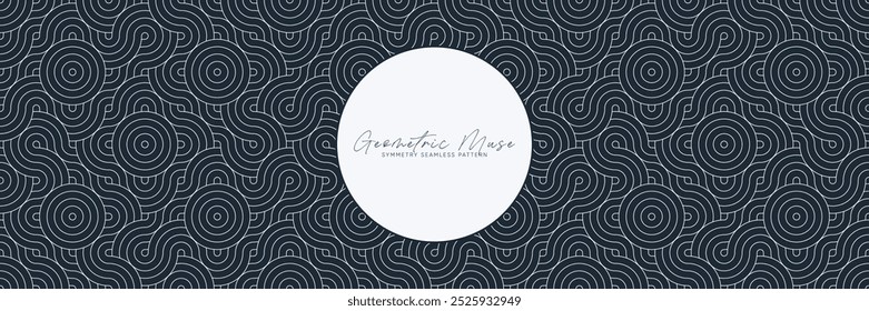 Seamless monochrome geometric pattern. Black and white vector background with abstract Asian motifs. Decorative Art Deco style wallpaper.