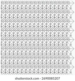 Ein nahtloses monochromes geometrisches Kreuzmuster mit kleinen Punkten im negativen Raum.