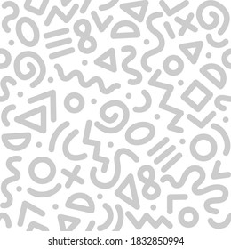 Seamless monochrome geometric pattern. Fashion 80-90s. Hipster Memphis style.