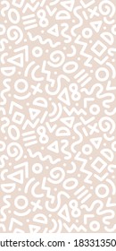 Seamless monochrome geometric pattern. Fashion 80-90s. Hipster Memphis style.