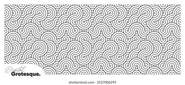 Nahtloses monochromes geometrisches Muster. Minimalistisches Bauhaus-Design für moderne Hintergründe