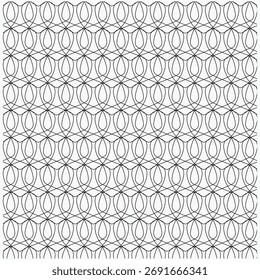 A seamless monochrome geometric pattern of overlapping circles.