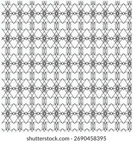 Ein nahtloses monochromes geometrisches Muster eines einfachen Gitters mit Sternen an den Kreuzungspunkten.