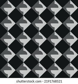 Patrón geométrico monocromo sin soldadura de cuadrados y círculos
