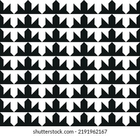 Seamless monochrome geometric pattern of squares and triangles
