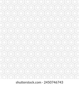 Patrón geométrico monocromo sin costuras, con Formas de estrellas y líneas hexagonales. Fondo de patrón de estilo árabe