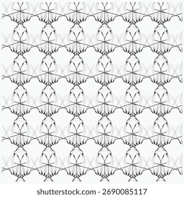 Un patrón geométrico monocromo sin fisuras de esteladas o asteriscos dispuestos en una cuadrícula hexagonal.