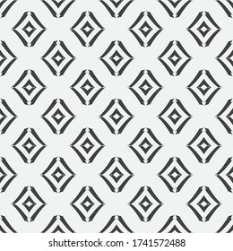 Seamless monochrome geometric vector pattern. Abstract texture with repetitive angular shapes, rhombes. Applicable for cover, of cards, wallpaper, fabric. Graphic design of a lattice. 