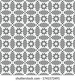 Seamless monochrome geometric vector pattern. Abstract texture with repetitive angular shapes, rhombes. Applicable for cover, of cards, wallpaper, fabric. Graphic design of a lattice. 