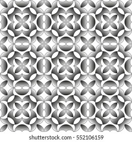 Seamless monochrome geometrical pattern. Abstract lines textured background. Vector art. 