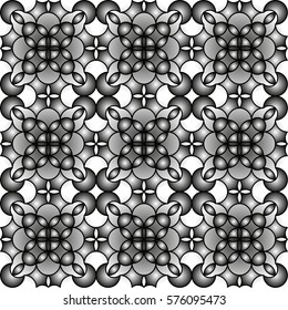 Seamless monochrome geometrical pattern. Abstract lines textured background. Vector art.