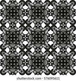 Seamless monochrome geometrical pattern. Abstract lines textured background. Vector art.