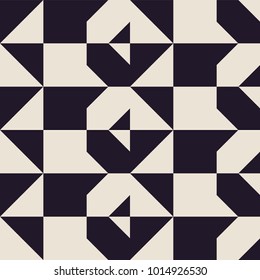 Seamless monochrome geometry vector pattern. Abstract ornament