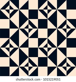 Seamless monochrome geometry vector pattern. Abstract ornament in art deco style