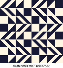 Seamless monochrome geometry vector pattern. Abstract ornament in art deco style